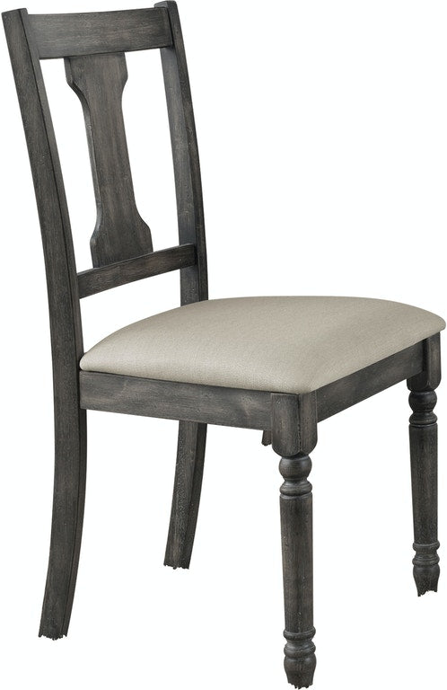 Wallace Tan Linen & Weathered Gray Finish Side Chair (Set of 2)