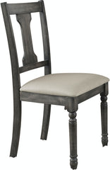 Wallace Tan Linen & Weathered Gray Finish Side Chair (Set of 2)