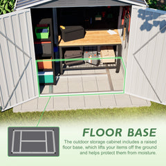 Metal Outdoor Storage Shed 6 x 4 FT Metal Shed with Lockable Door,Waterproof Garden Tool Shed Storage House for Backyard Patio Lawn,Gray