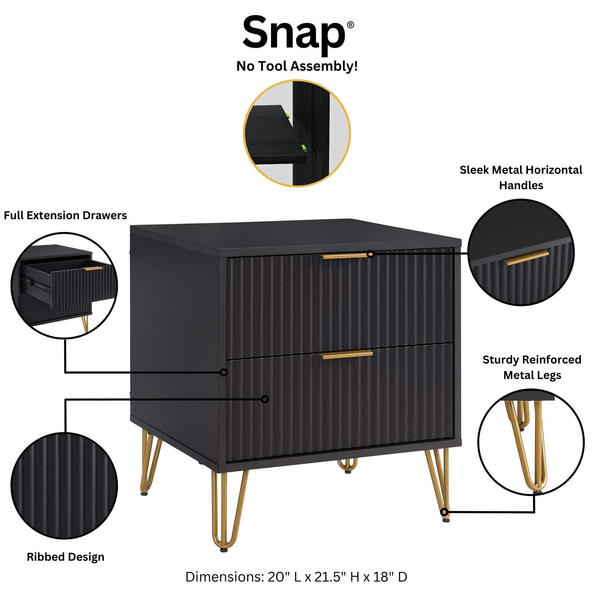 Nightstand in Black