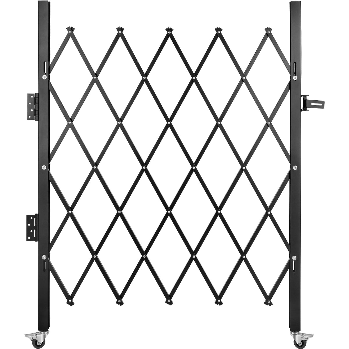 Single Folding Security Gate, 5 H x 5-1/2 W Folding Door Gate, Steel Accordion Security Gate, Flexible Expanding Security Gate, 360° Rolling Barricade Gate, Scissor Gate/Door with Padlock