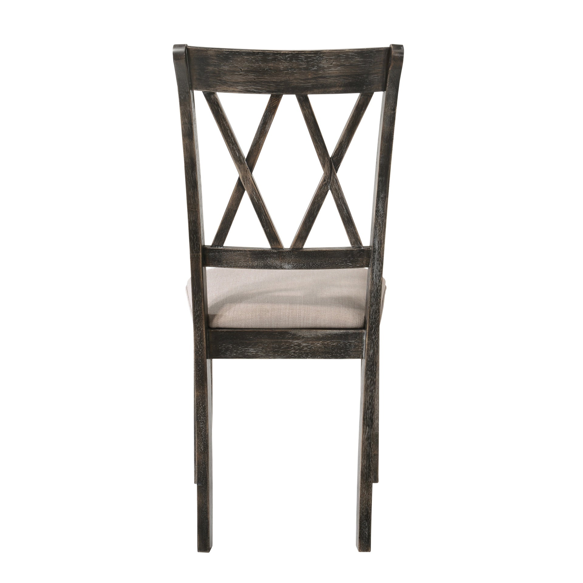 Beige and Weathered Grey Cross Back Side Chairs (Set of 2)