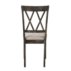 Beige and Weathered Grey Cross Back Side Chairs (Set of 2)