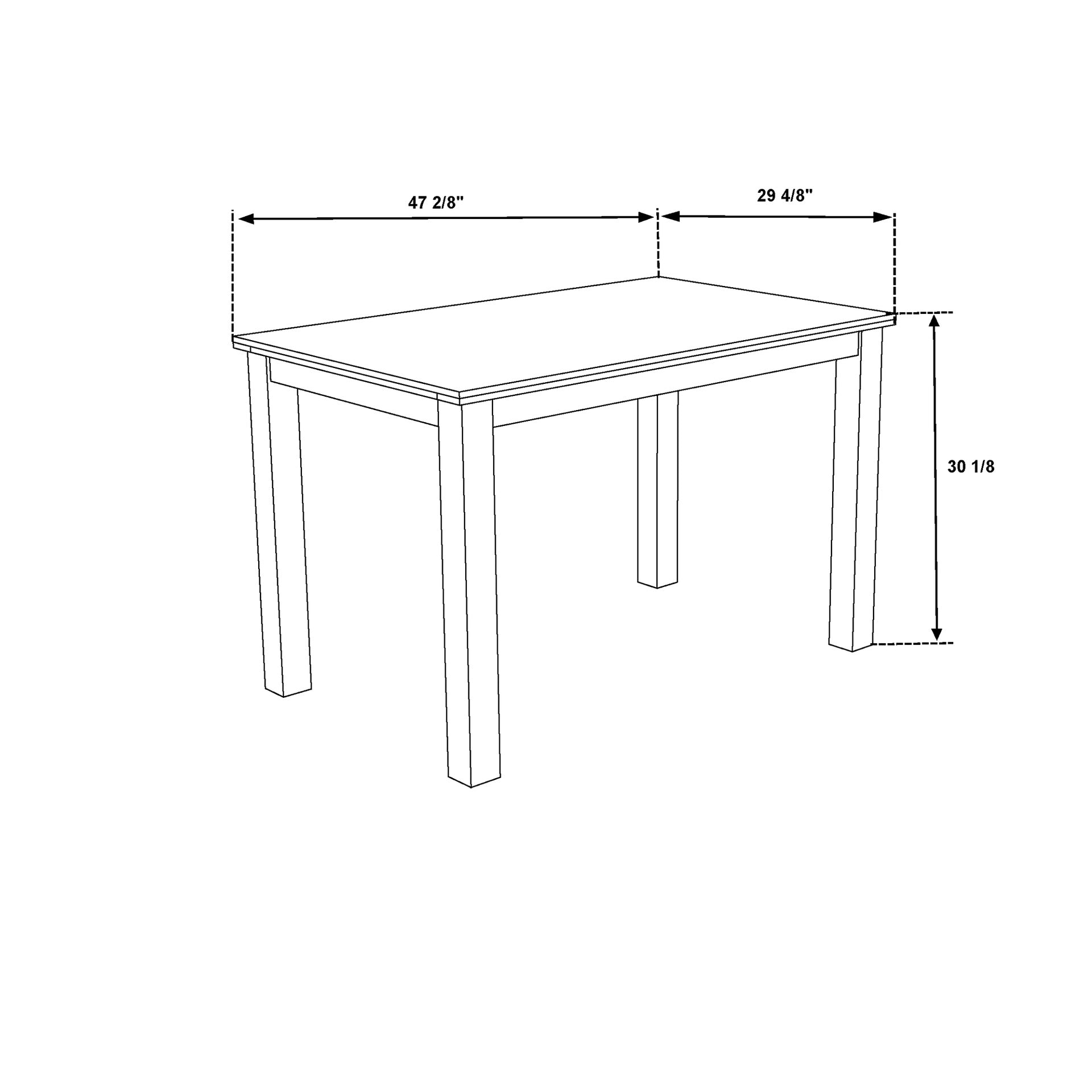 Sarang Black Dining Table and (4) Silver Dining Chairs