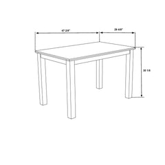 Sarang Black Dining Table and (4) Silver Dining Chairs