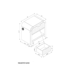 Beverly Black and White Nightstand