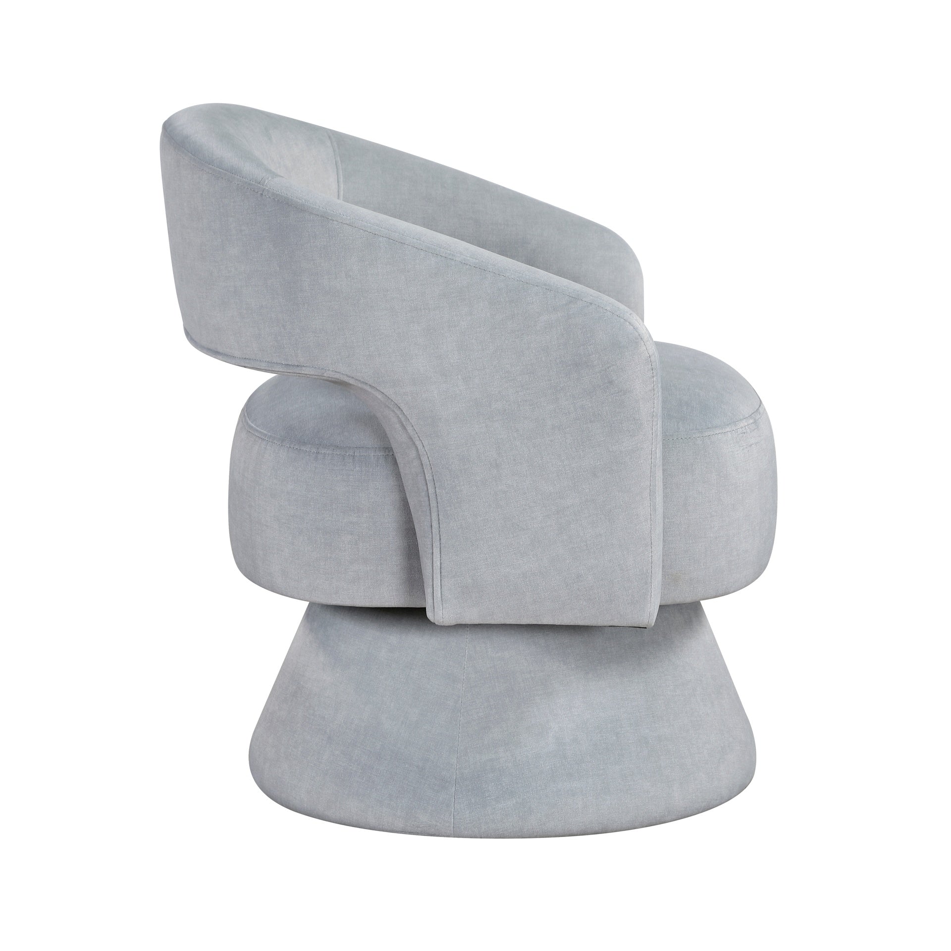 Modern Luxury Swivel Accent Chair 1pc Gray Velvet Upholstery Solid Wood Stylish Home Furniture