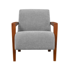 Ultra-Modern Accent Chair Gray Fabric Foam Seat Cushion Solid Wood Luxury Living Room Furniture 1pc