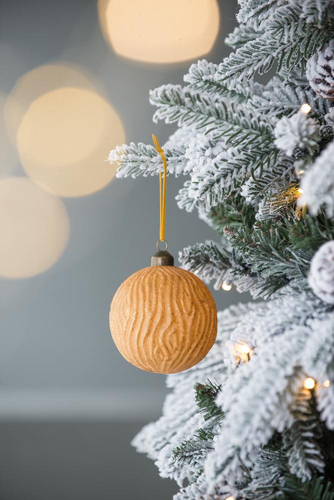 D3.9" Christmas Ball Ornaments, Glass Decorative Hanging Ball Christmas Tree Ornaments for Holiday Party Decorations, Set of 6