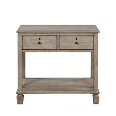 Gray Oak Finish Classic Transitional Bedroom Furniture 1pc Nightstand of 2 Drawers Open Bottom Shelf Wooden Furniture Bedside Table