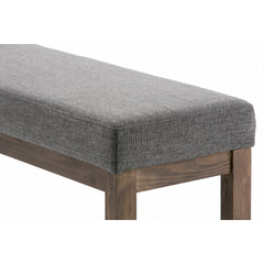 Milltown 44 inch Wide Solid Wood Large Ottoman Bench in Grey