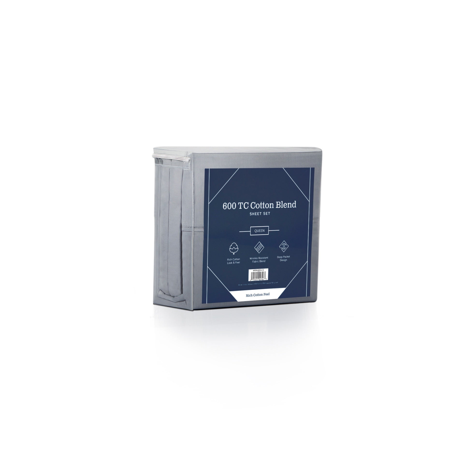Weekender 600 TC Cotton Rich Sheet Set, split cal king, Slate