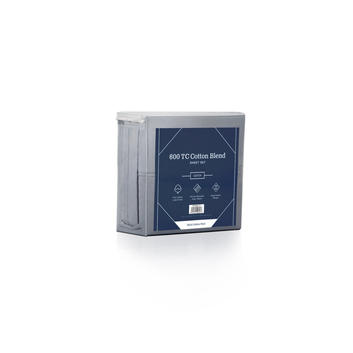 Weekender 600 TC Cotton Rich Sheet Set, split cal king, Slate