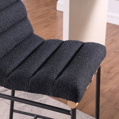 Liana 17.75"W Black Boucle Fabric Counter Height Chair