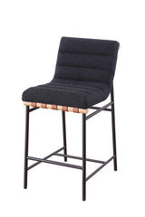Liana 17.75"W Black Boucle Fabric Counter Height Chair