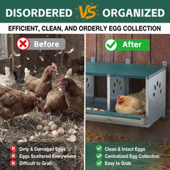 Metal Nesting Boxes for Chicken,3 Compartment Nesting Box,Galvanized steel Nesting Boxes for Hens, Easy to Assemble
