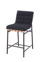 Lahni 17.75" Black Boucle Fabric Counter Height Chair