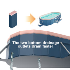 2.1m PVC folding pool (not inflatable) bathes and cools in summer, suitable for outdoor patio beach garden