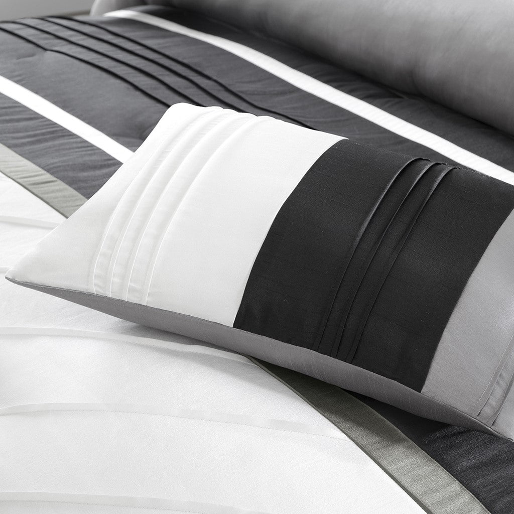 7 Piece Comforter Set Grey King