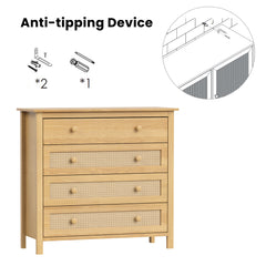 Sideboard Buffet Cabinet with 4 Drawers,Modern Wooden Console Cabinets for Home Kitchen Living Room,Hallway,Natural