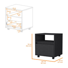 Duncan Nightstand, Top Open Shelf, 1 Drawer