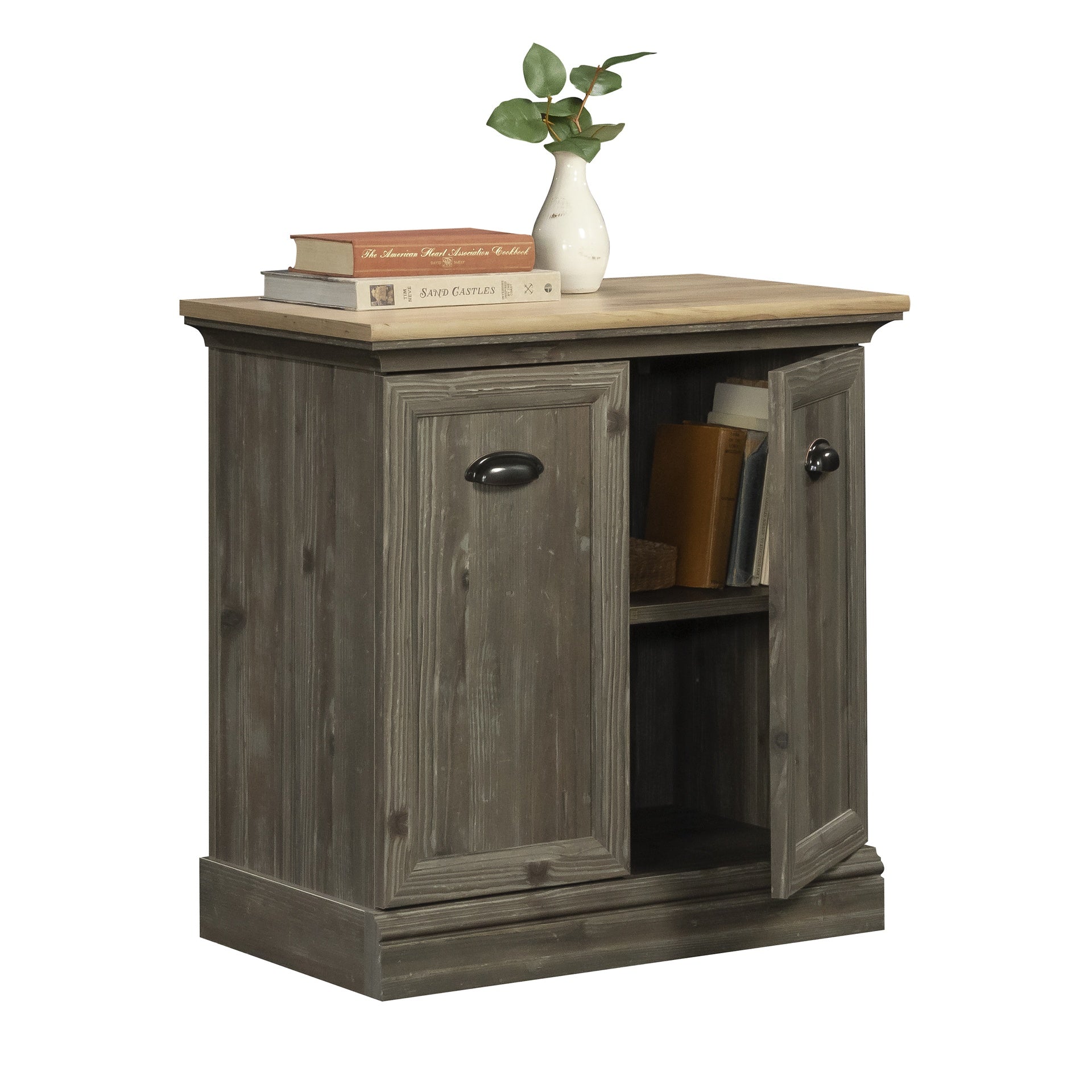 Utility Stand with Adjustable Shelves, Brown finish