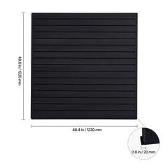 4 x 4 ft Slat Wall Paneling PVC Black Garage Slatwall with Modular Design
