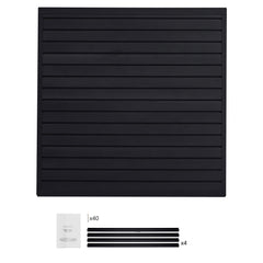 4 x 4 ft Slat Wall Paneling PVC Black Garage Slatwall with Modular Design
