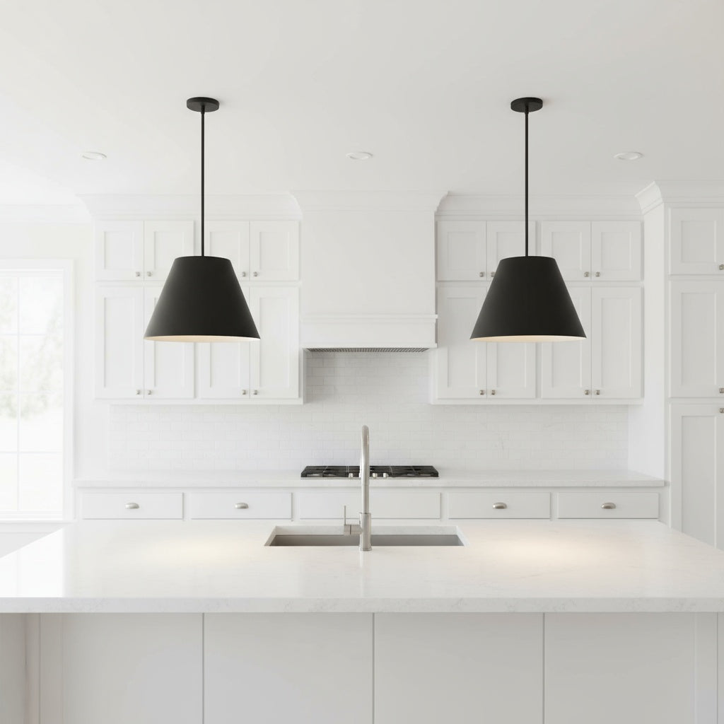 16 inch Diameter Integrated LED Black Pendant