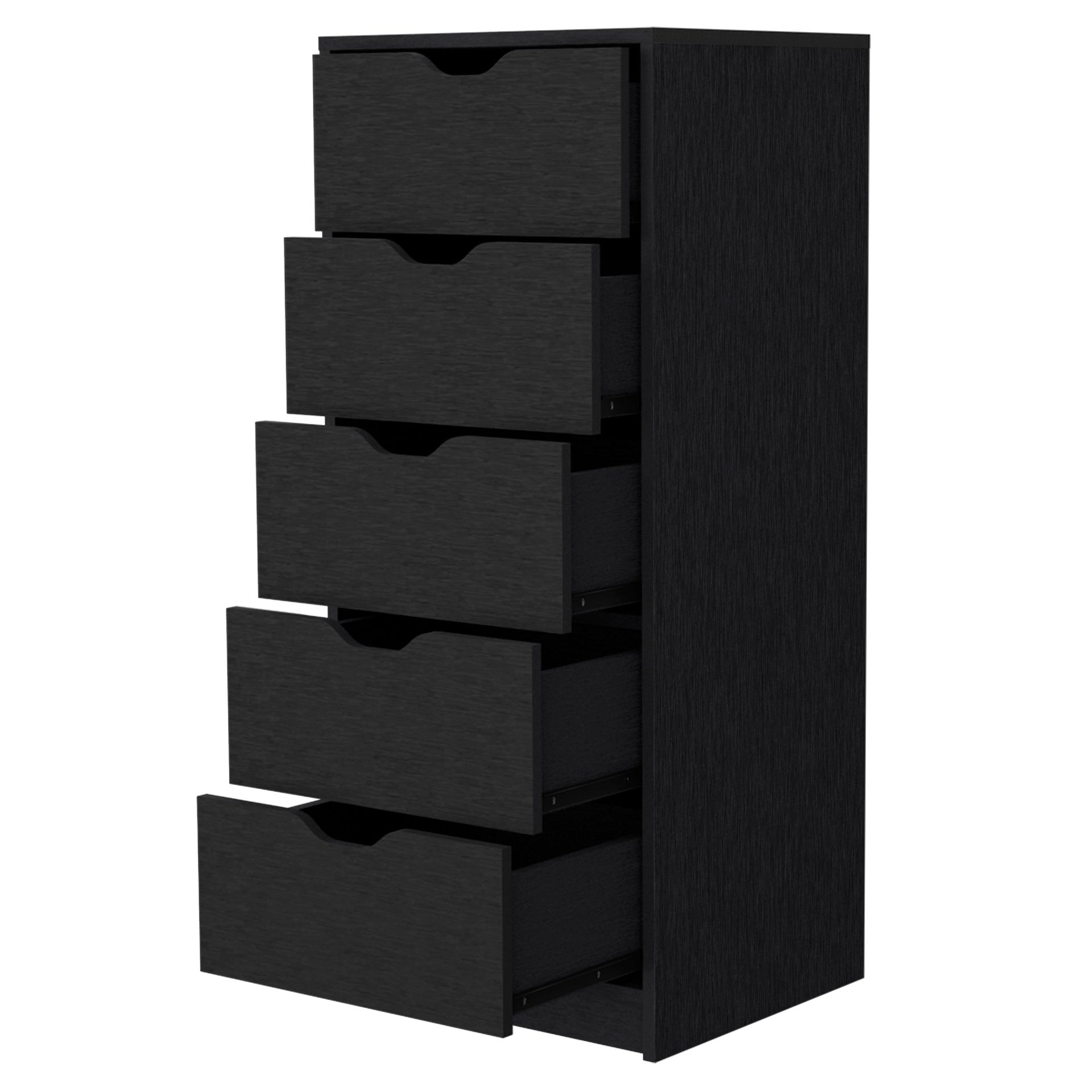 Wenge 5 Narrow Drawer Dresser