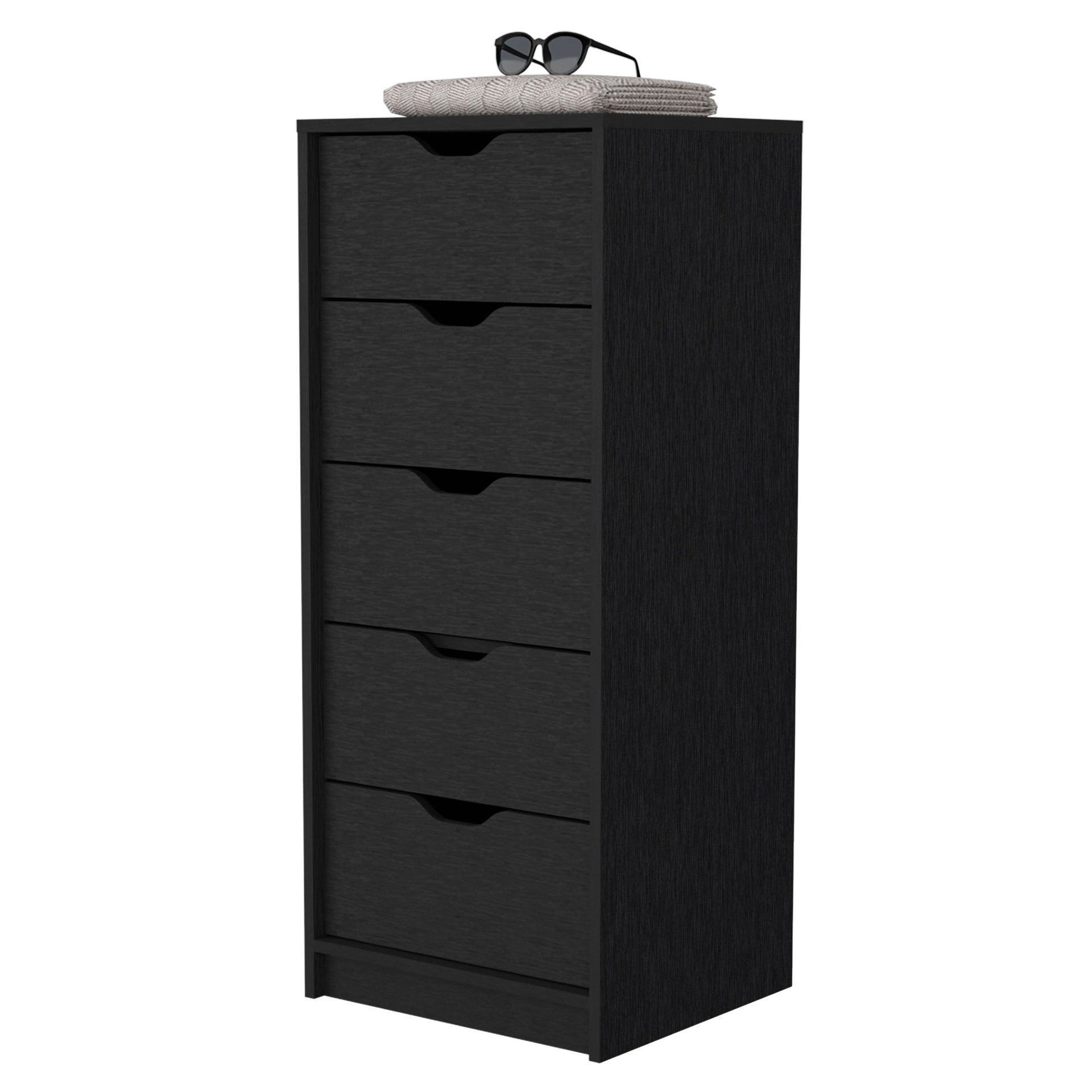 Wenge 5 Narrow Drawer Dresser