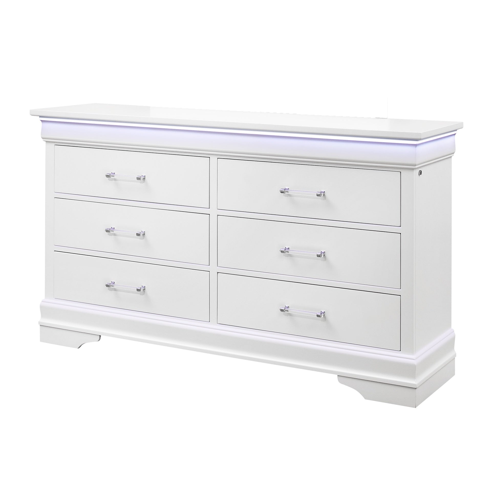 CHARLSTON WHITE DRESSER WITH LED