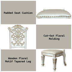 Vendome Synthetic Leather & Antique Pearl Finish Side Chair (Set of 2)