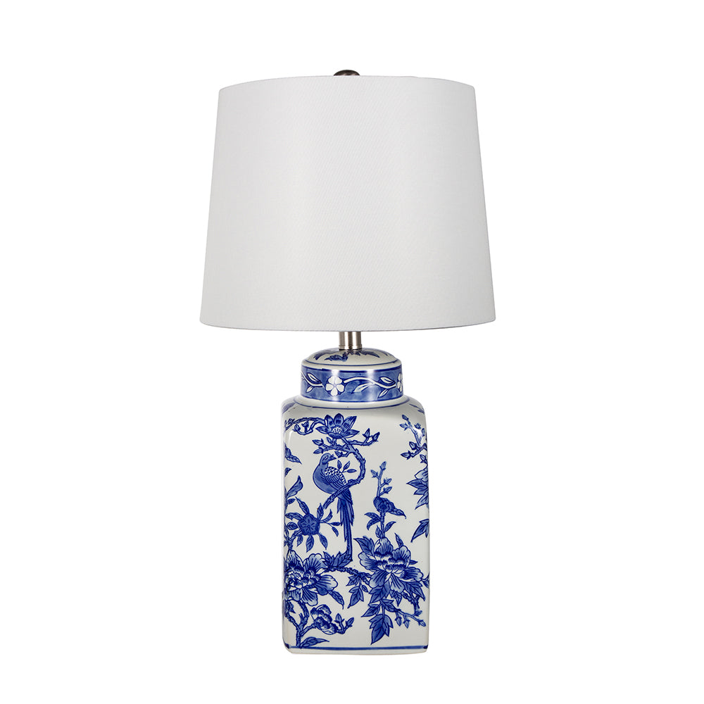 D13x25" Blue and White Ceramic Vase Lamp