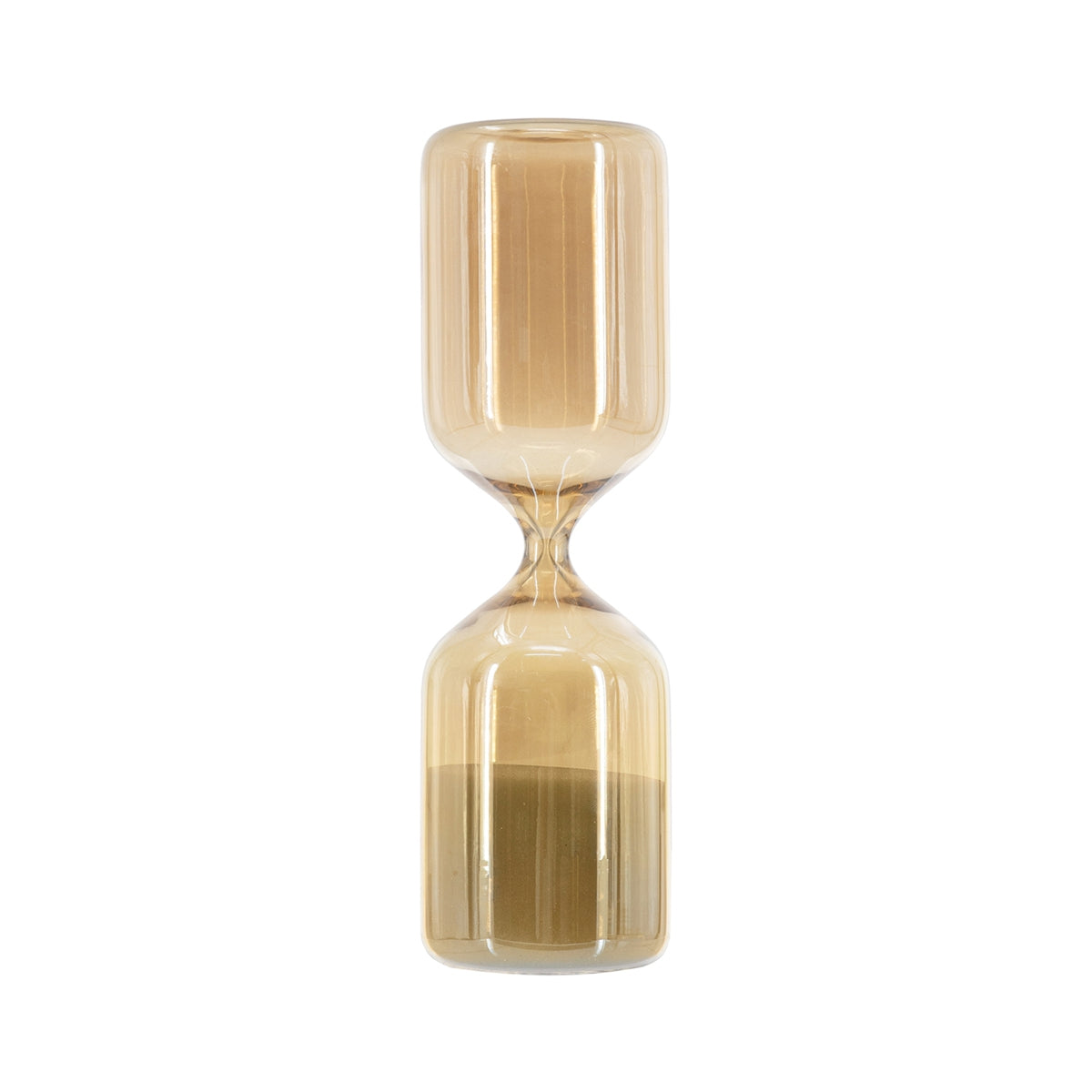 Set of 2, Amber shimmer Hourglass, White Sand, S: 2.4x2.4x8" 30-Minute, L: 2.8x2.8x9.9"  45-Minute