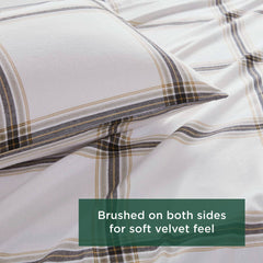 4 PCS Full Sheet Set Tan Plaid