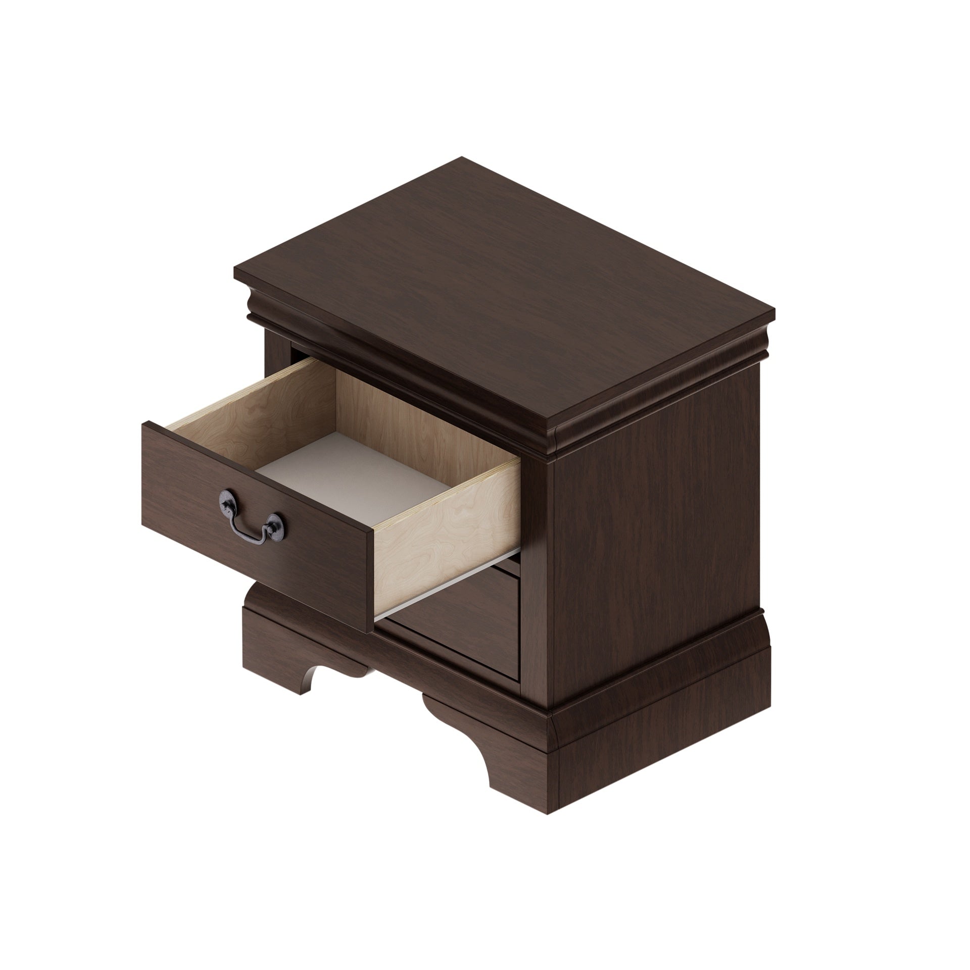 22" x 16" x 22.7" Classic Wooden Nightstand-Cherry