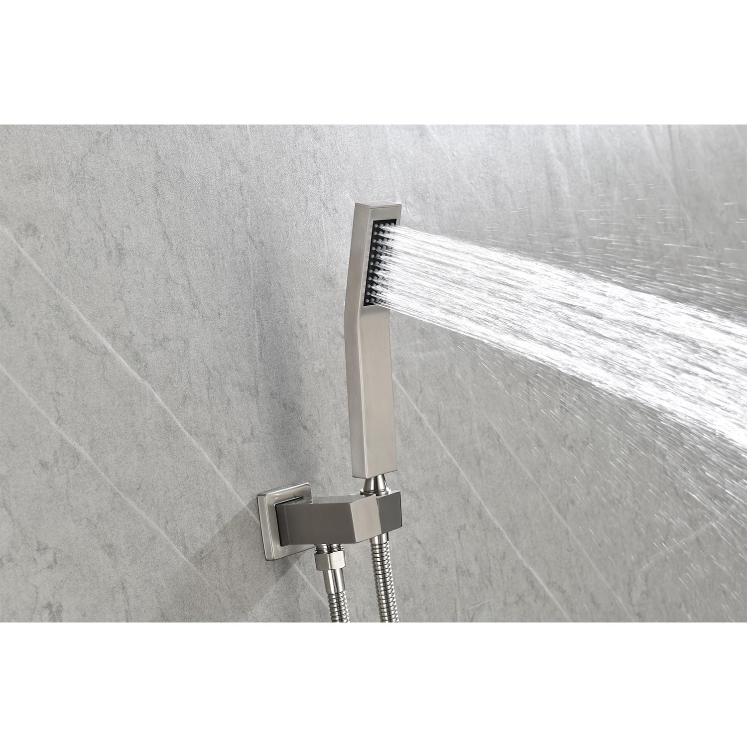 Shower system combo with hand shower, 16 inch shower head and tub spout