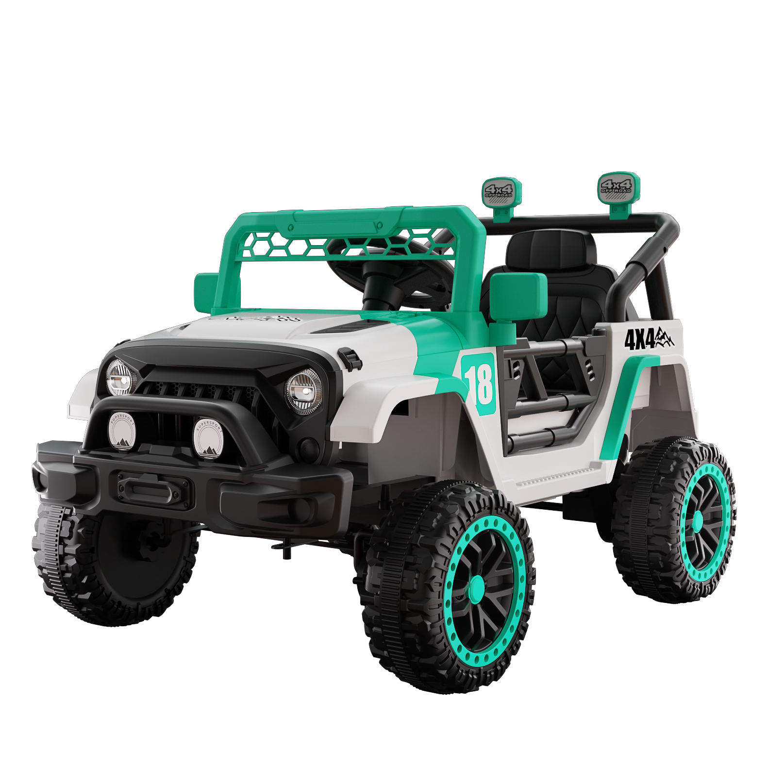 12V Ride on Car with Parent Remote Control, Toddler Electric Car with Spring Suspension, LED Lights & Music Player - Safe Battery Toy for Kids, Christmas & Birthday Gift  WIGHT+GREEN