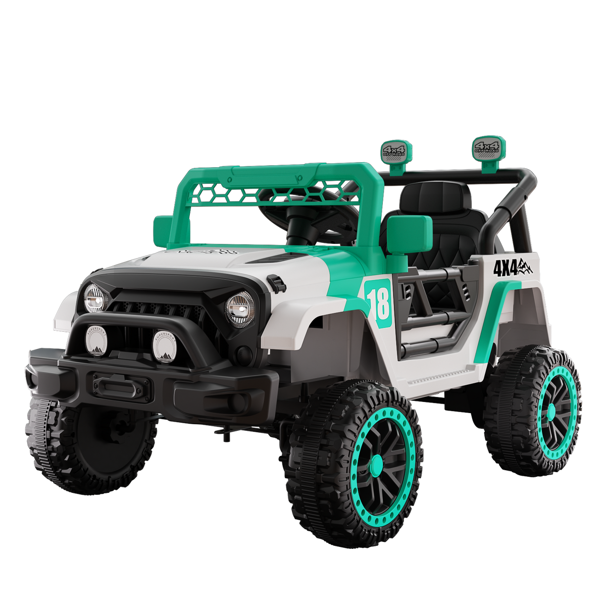 12V Ride on Car with Parent Remote Control, Toddler Electric Car with Spring Suspension, LED Lights & Music Player - Safe Battery Toy for Kids, Christmas & Birthday Gift  WIGHT+GREEN
