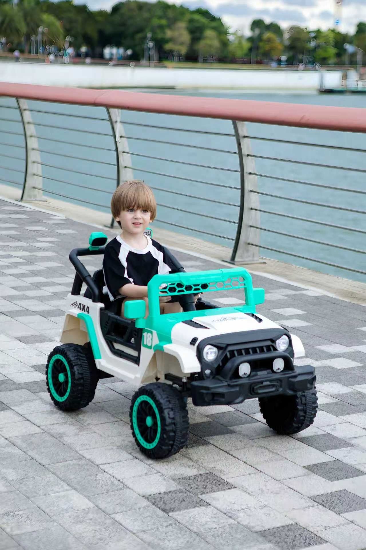 12V Ride on Car with Parent Remote Control, Toddler Electric Car with Spring Suspension, LED Lights & Music Player - Safe Battery Toy for Kids, Christmas & Birthday Gift  WIGHT+GREEN