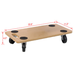 Furniture Moving Dolly, Heavy Duty Wood Rolling Mover with Wheels for Piano Couch Fridge Heavy Items, Securely Holds 500 Lbs (4pcs 22.8" x11.2" Platform)