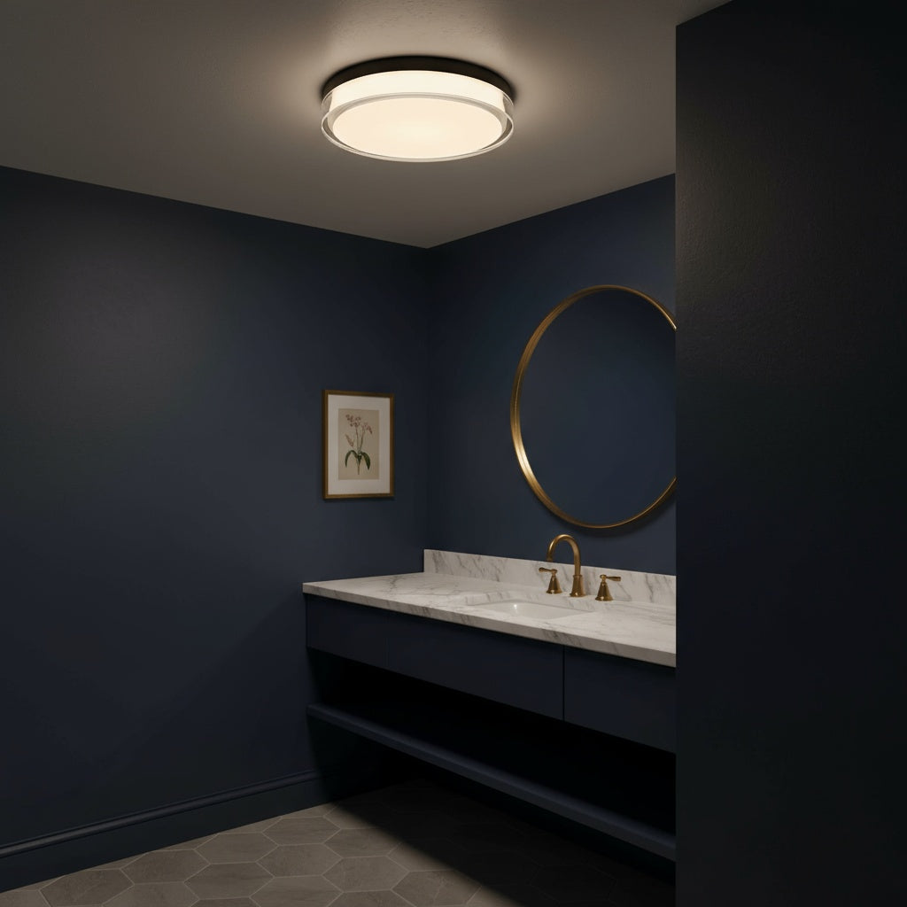 12-inch Black Inegrated LED Flush Mount