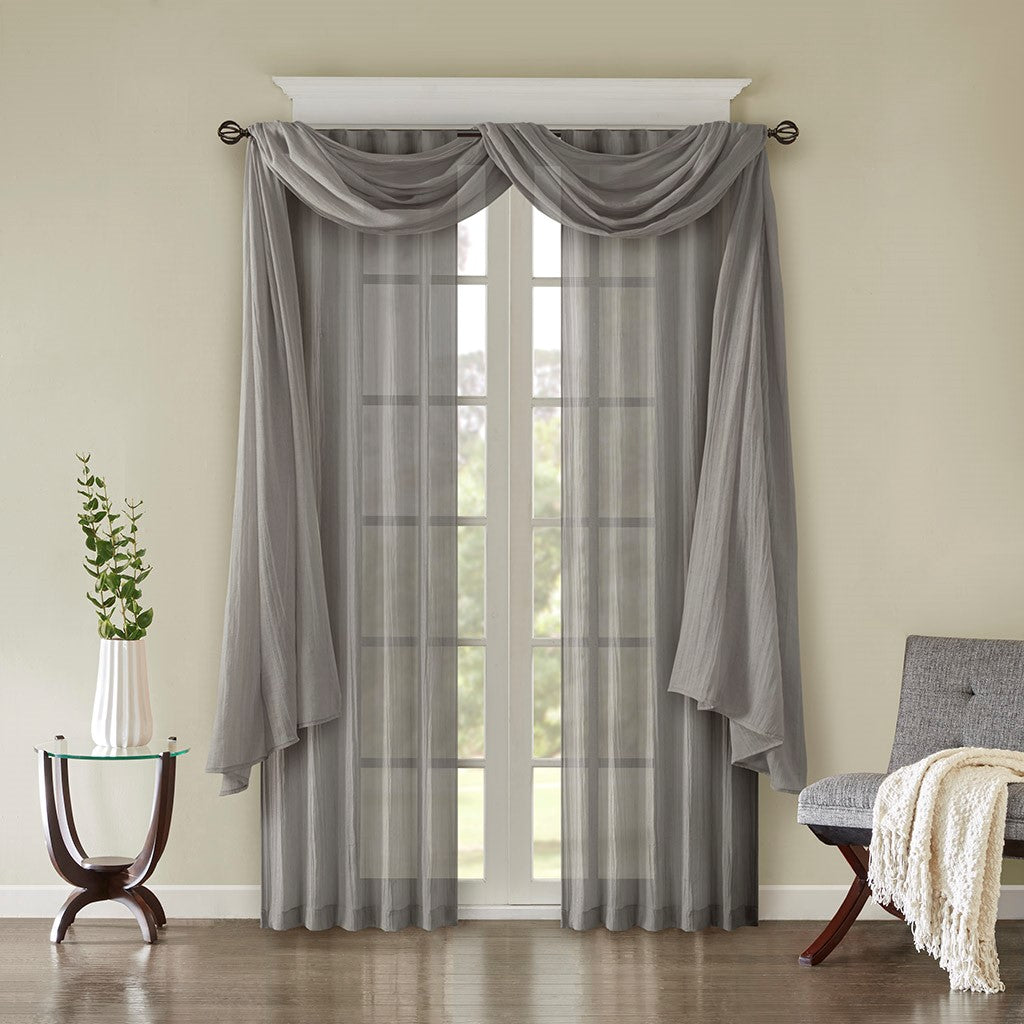 Solid Crushed Curtain Panel Pair(2 Pcs Window Panels)