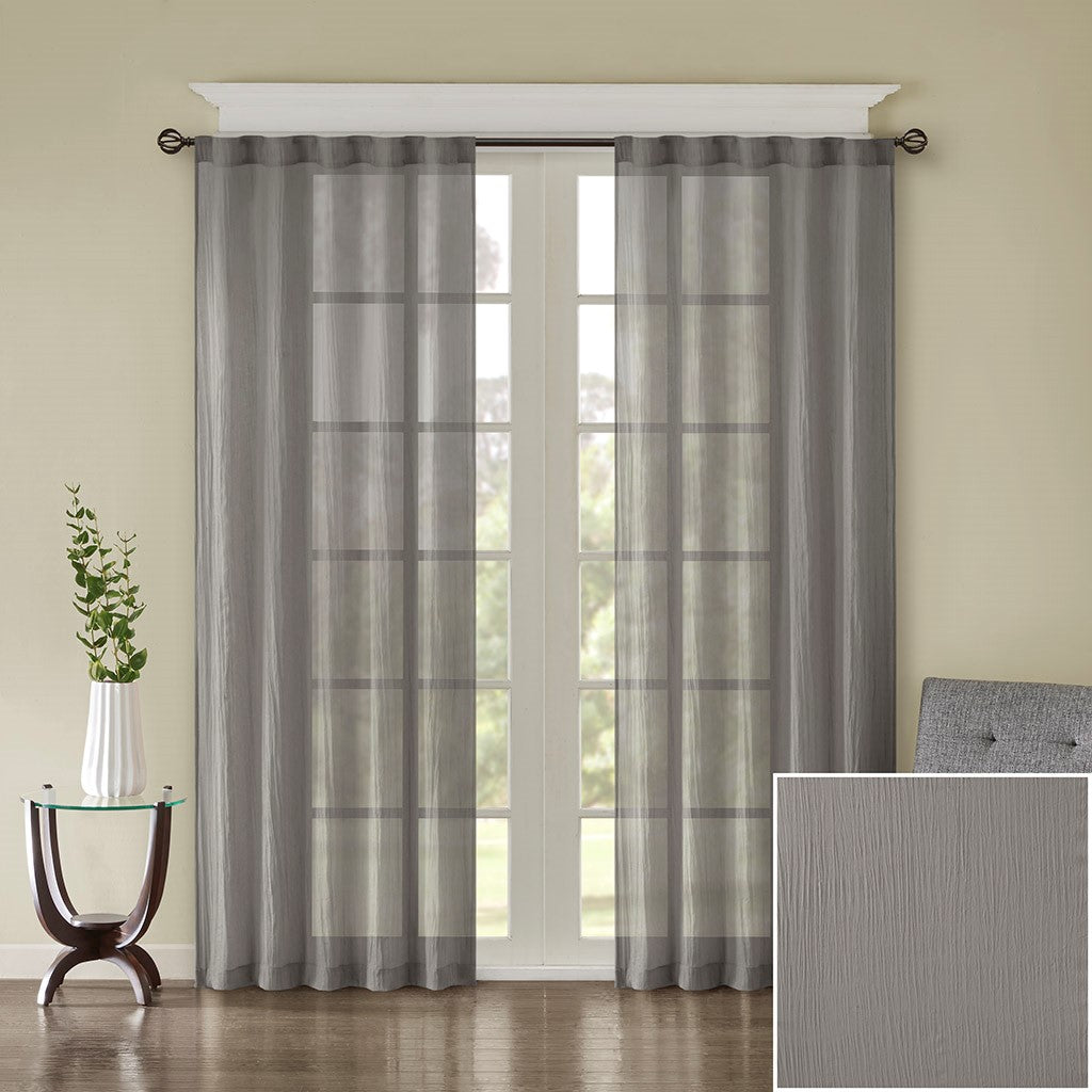 Solid Crushed Curtain Panel Pair(2 Pcs Window Panels)