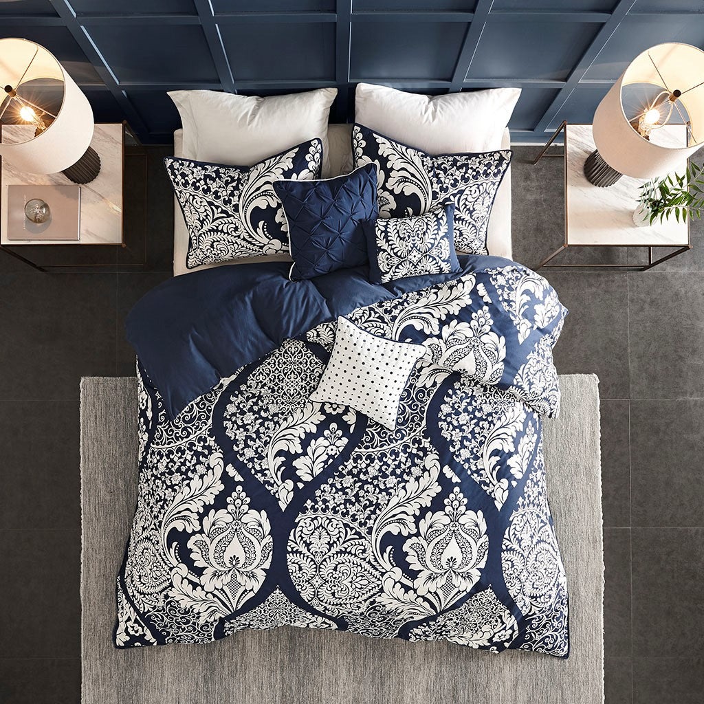 King/Cal King 6 Piece Printed Duvet Cover Set
