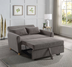 Justine 54" Brown Corduroy Convertible Sleeper Loveseat