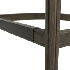Paris 26.5" Farmhouse Counter Height Bar Stool with Backrest, Light Beige Linen