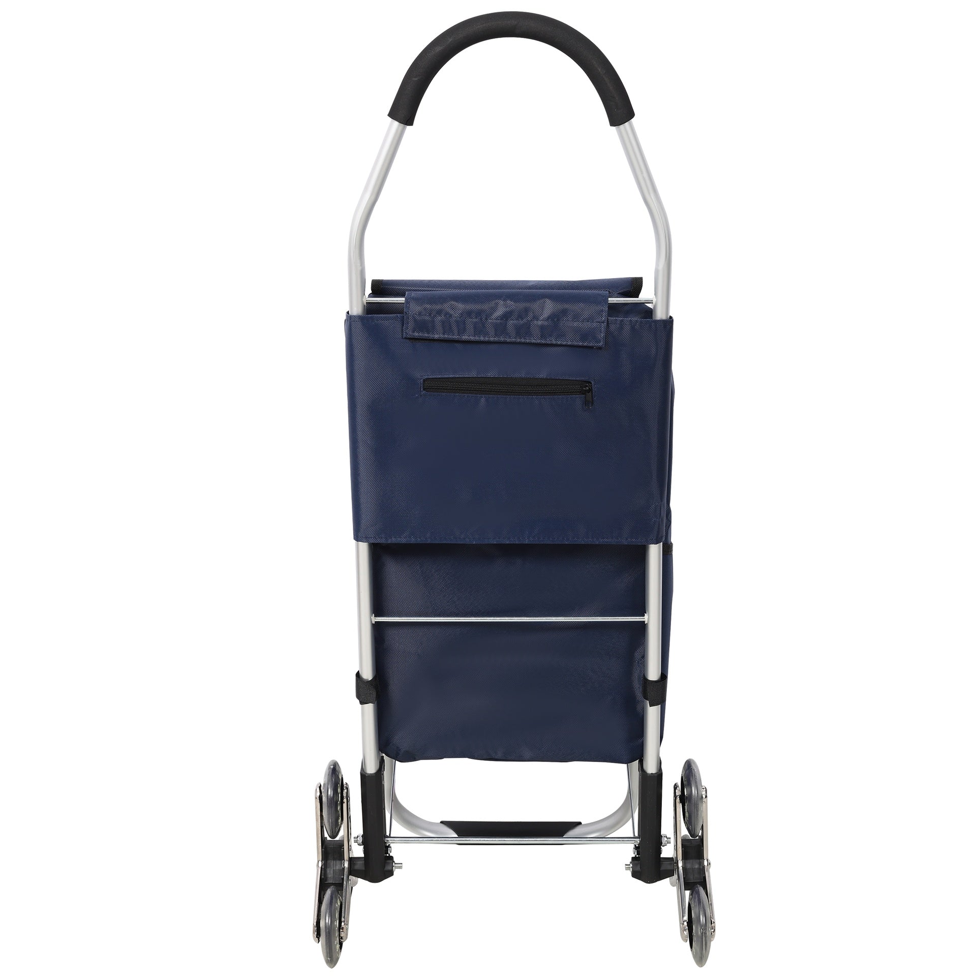 Shopping Stair Trolley with Wheels,Trolley Black Foldable Shopping Cart,Removable Shopping Oxford Waterproof Bag,Stainless Steel Triangular Wheels, Blue