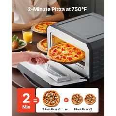 12 Inch Electric Pizza Oven with Pizza Stone 750℉ Max Temp Pizza Maker
